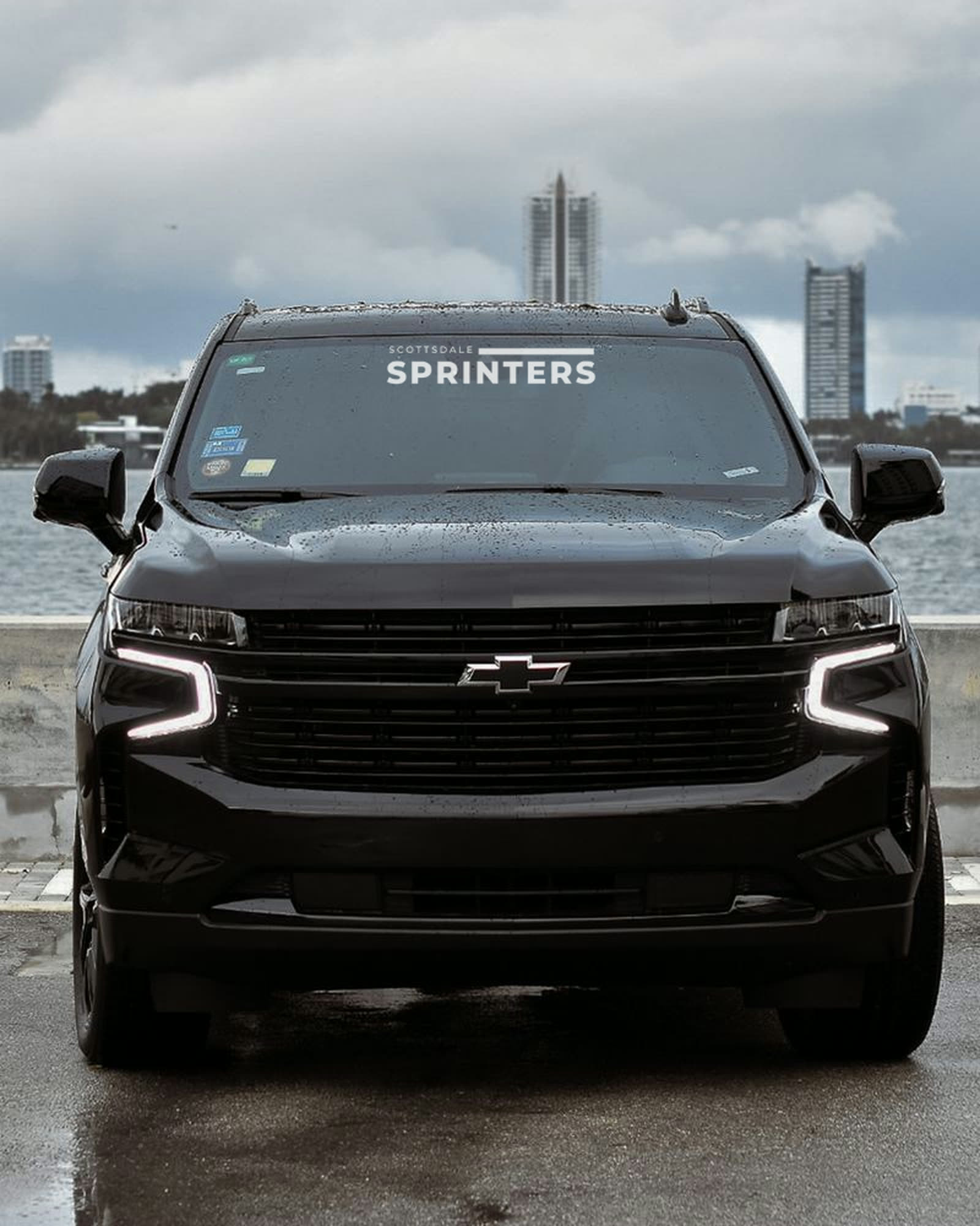 The Suburban Premier, black on black, ready for the run to Tucson